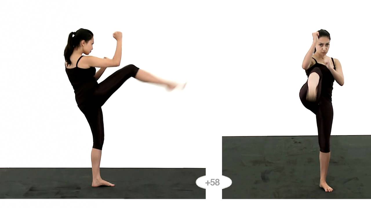 Front Snap Kick High: Slow Motion: Young Adult Female - Animation ...