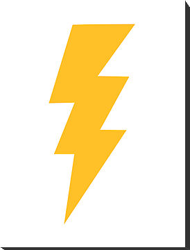 Yellow Flash Lightning Bolt" Mounted Prints by Designzz | Redbubble