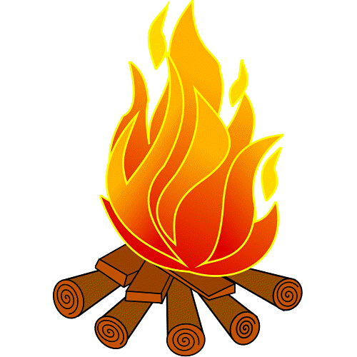 Burning wood clipart