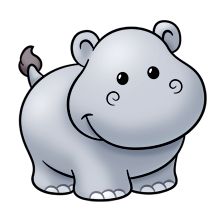 Cute Baby Hippo Clipart