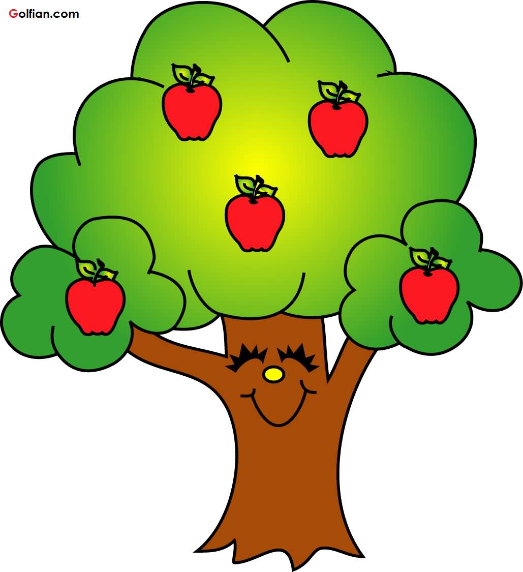 Apple tree shape clipart
