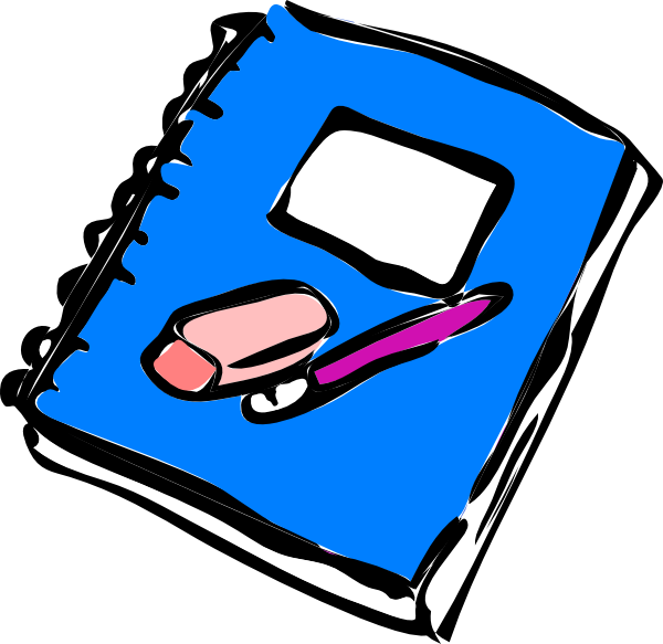 Pencil writing in notebook clipart - ClipartFox