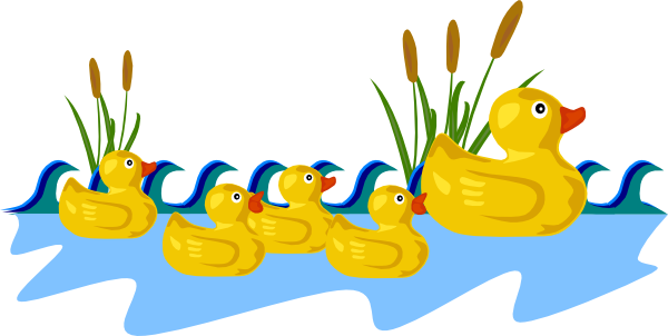 Rubber Duck Family Swimming clip art Free Vector