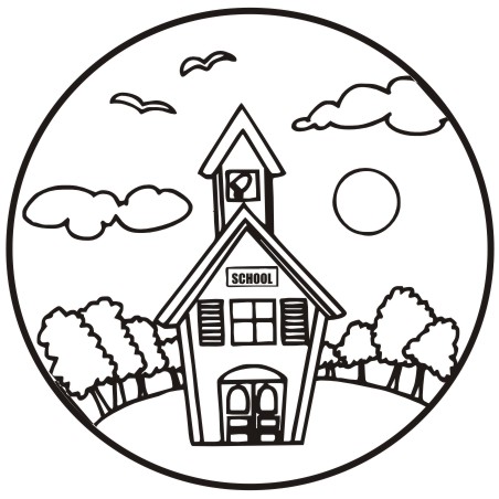 School House Clip Art Black And White 87688 | DFILES