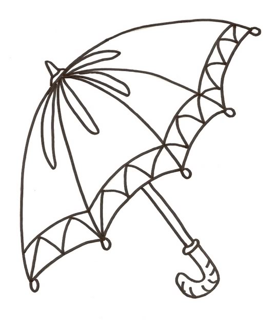 Umbrella Coloring Page for Toddlers