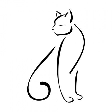 Cat outline, Simple cat tattoo and Design