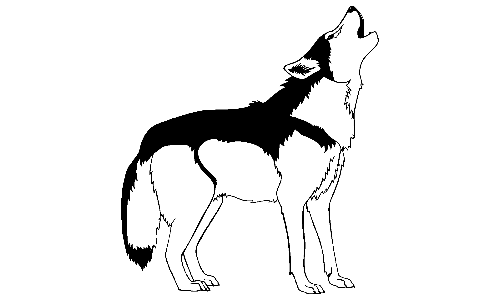 Howling Cartoon Wolf