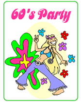 Free Groovy 60's Theme Party Printable Invitations