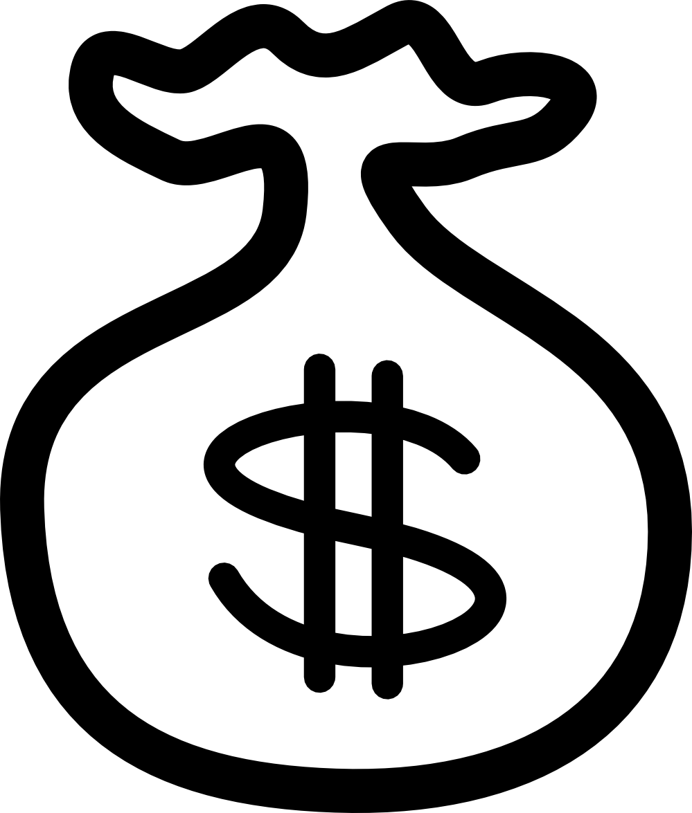 chovynz Money Bag Icon black white line art tattoo ...