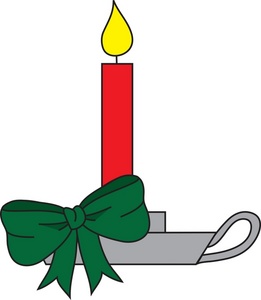 Free Candle Clipart Image - Christmas Candle with Green Bow