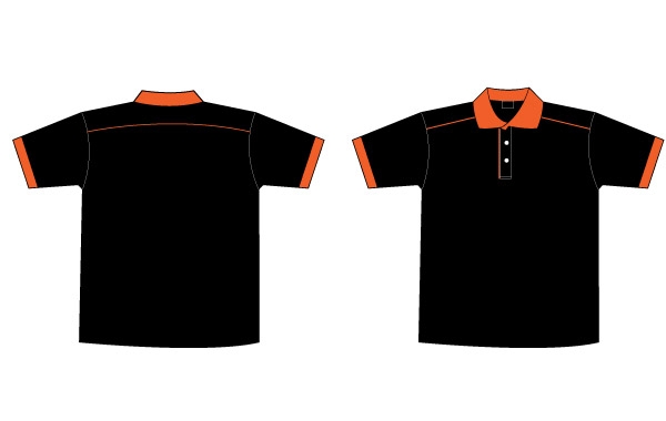 Free Black & Orange Collar T-Shirt Template :: Vector Open Stock ...