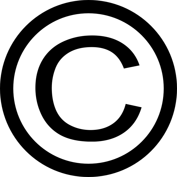 Thin Copyright Symbol clip art Free Vector