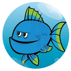 Cartoon Characters :: Blue Fish Character Button Badge - ClipArt Best -  ClipArt Best
