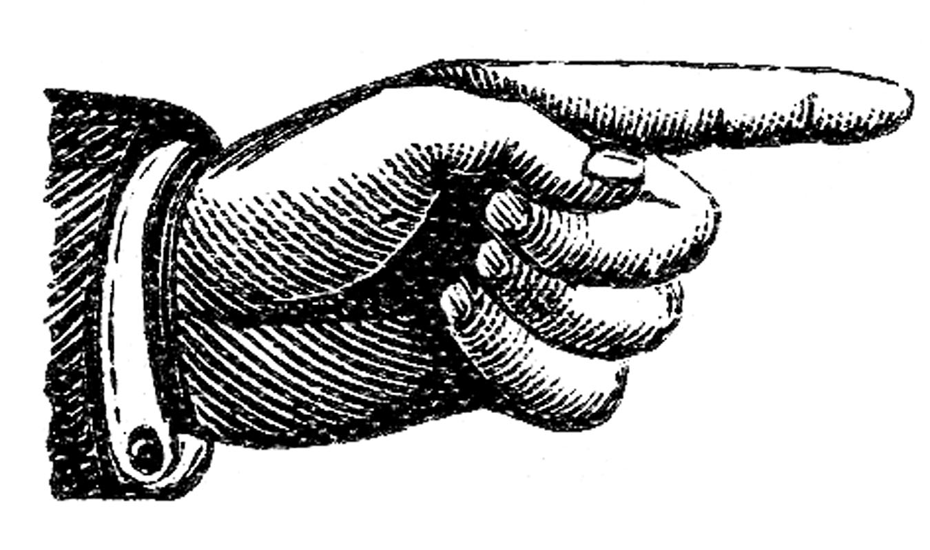 Victorian Clip Art – Pointing Hands – Steampunk