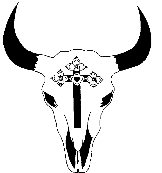 ORNATE LATIN CROSS ON SKULL (COW) by Hot Tuna IP Limited - 564426