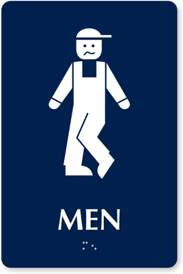 Bow-Legged Men's Funny Bathroom Sign | Free PDF, SKU - SE-2023