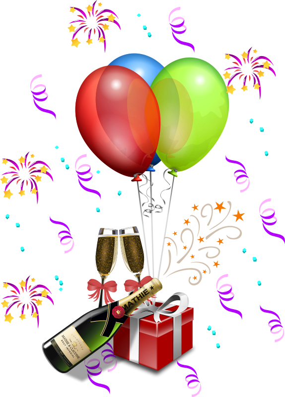 Clipart party balloons and streamers