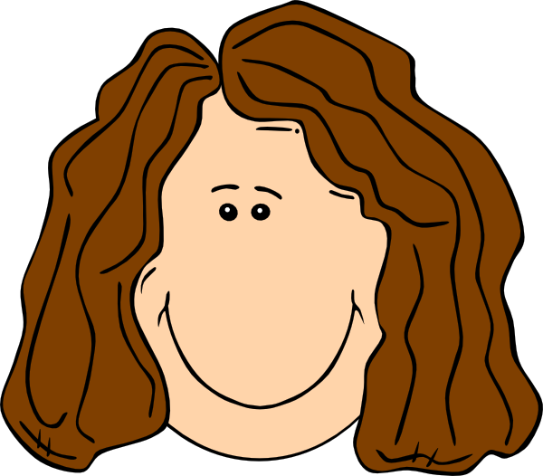 Smiling Brown Hair Lady Clip Art - vector clip art ...