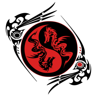 Yin Yang Dragon Scroll tattoo design by TribalRain, Symbols ...