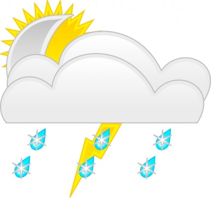 Sun And Rain Weather Symbols clip art Vector clip art - Free ...