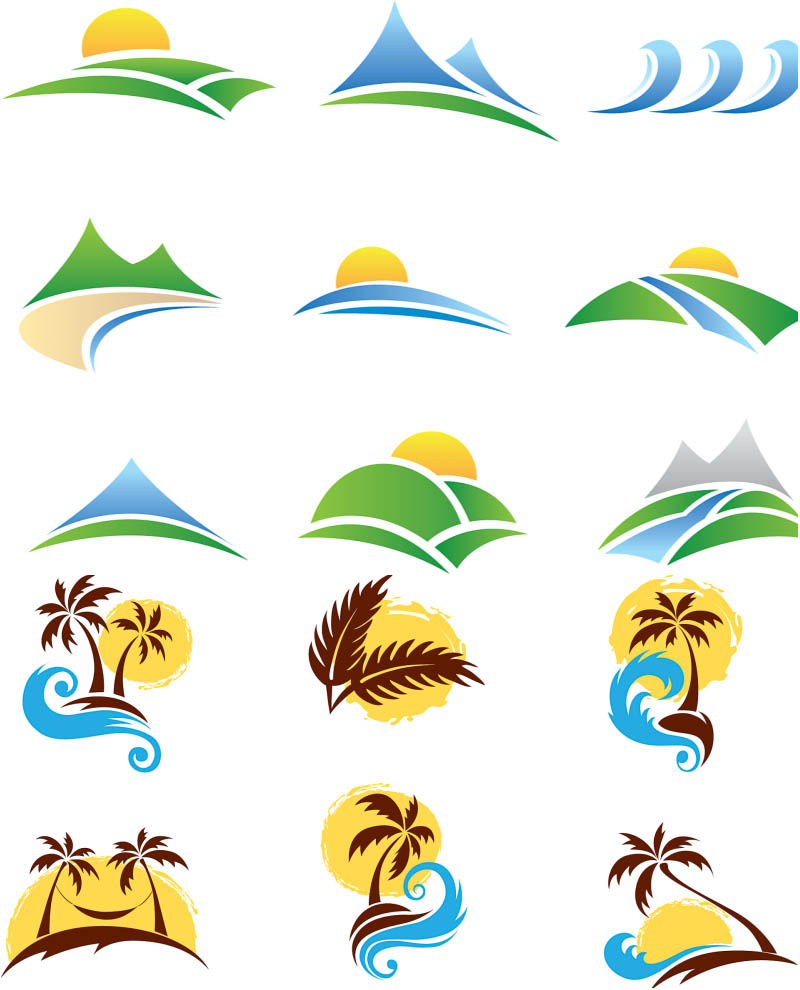 Landscapes logos vector | Vector Graphics & Vector Illustrations