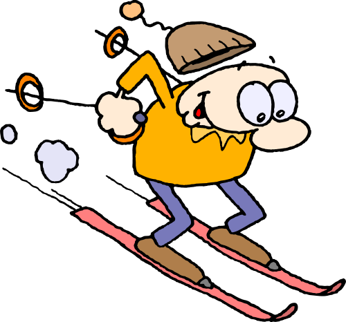 Cartoon Downhill Skier