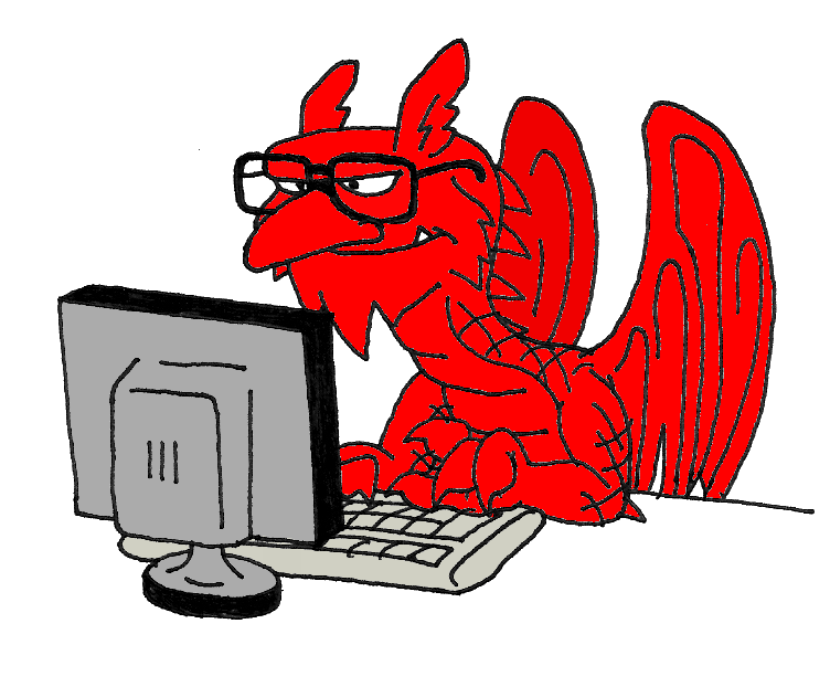 The Eighth Day: Welsh Dragon on a computer