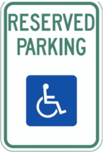 Handicap Reserved Parking Signs