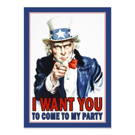 Personalized Uncle sam Invitations | CustomInvitations4U.com