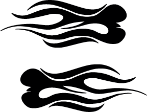 Pair of Car Vehicle Vinyl Graphic Decals Flames #2 | Appealing Signs