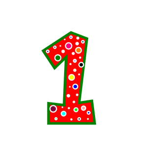 Pink number 1 clipart