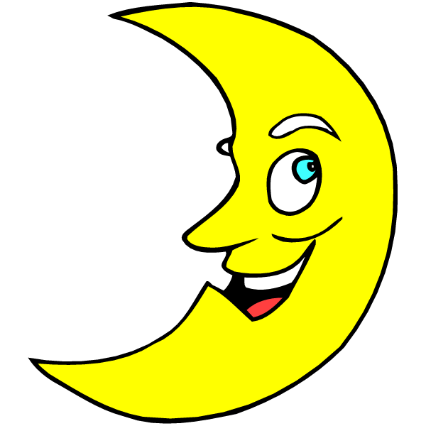 Yellow Crescent Moon Clipart