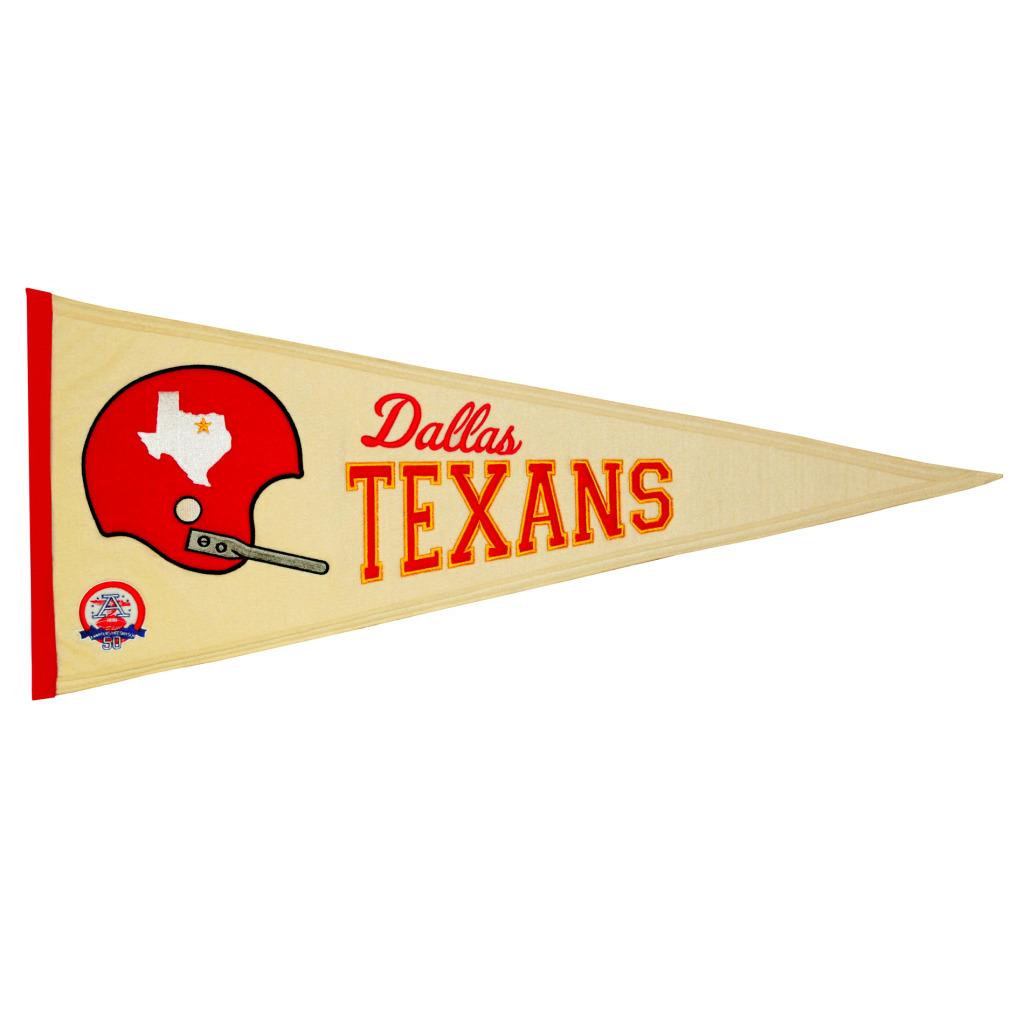 Dallas Texans AFL Throwback Wool Pennant - Free Shipping On Orders ...