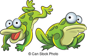 Cartoon jumping frog clipart