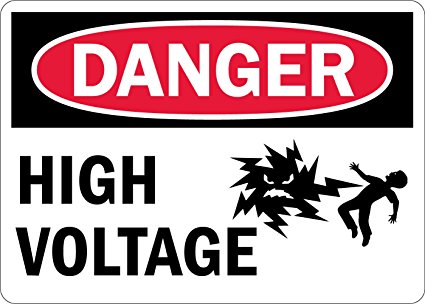 SmartSign Adhesive Vinyl Label, Legend "Danger: High Voltage" with ...
