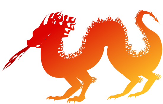 Red dragon fire clipart