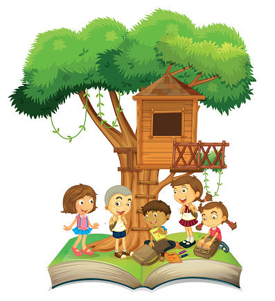Clip Art Of A Treehouse Clip Art, Vector Images & Illustrations ...