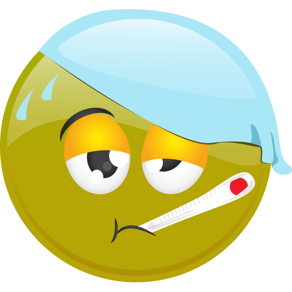Sick Green Smiley - Facebook Symbols and Chat Emoticons
