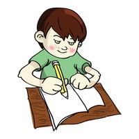Boy studying Vector Image - 1512346 | StockUnlimited