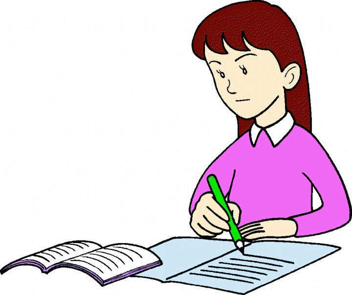 A girl writing a letter clipart