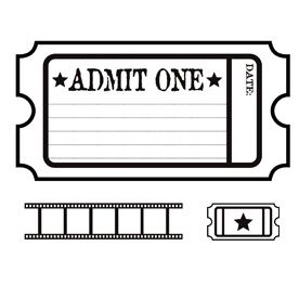 Black and white clipart blank ticket template