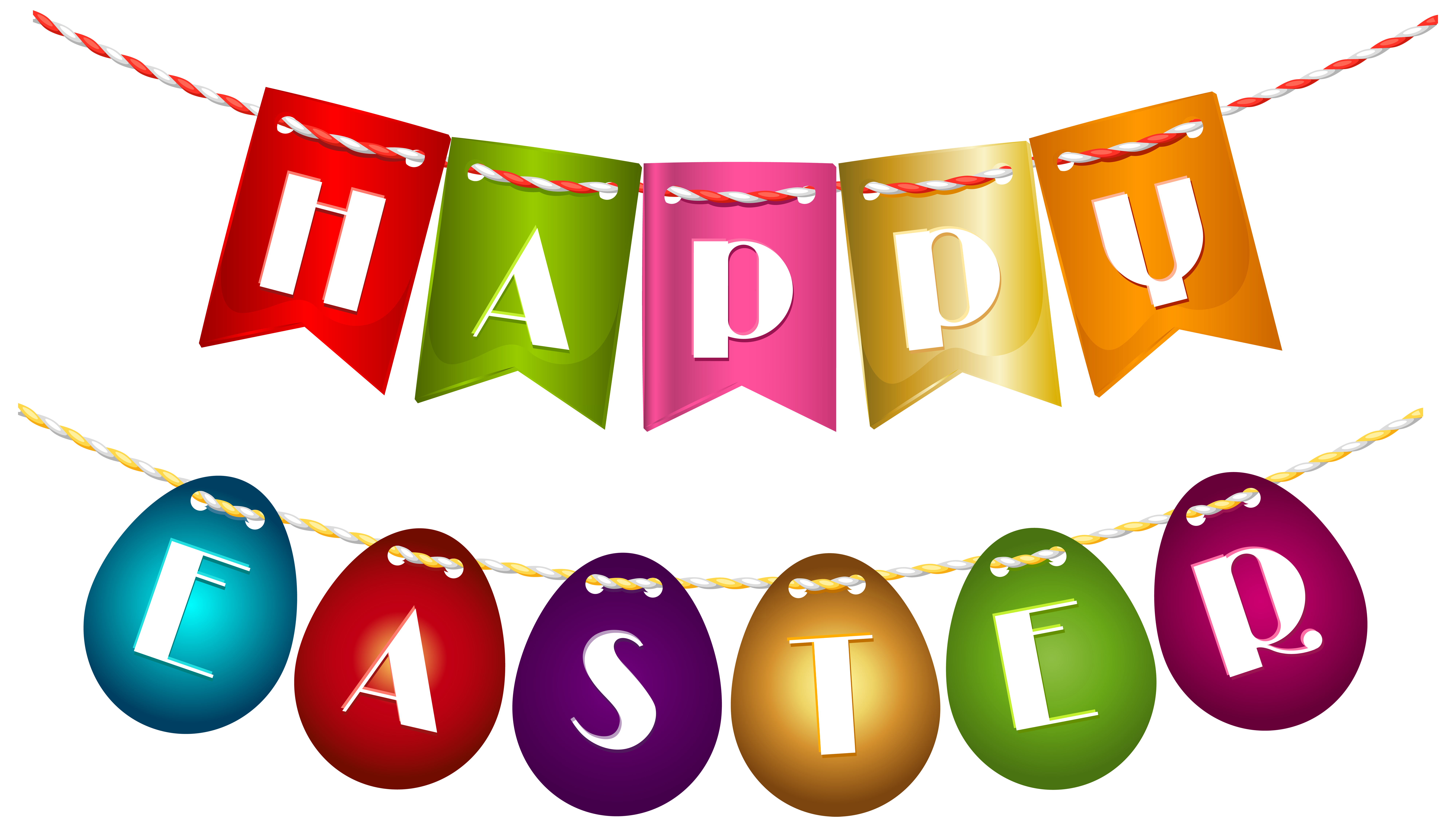 Happy Easter Streamer PNG Clip Art Image