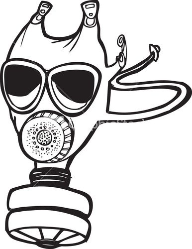 Skull Vector Element With Gas Mask