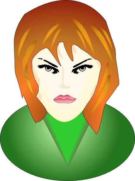 Lady Angry Face Clipart