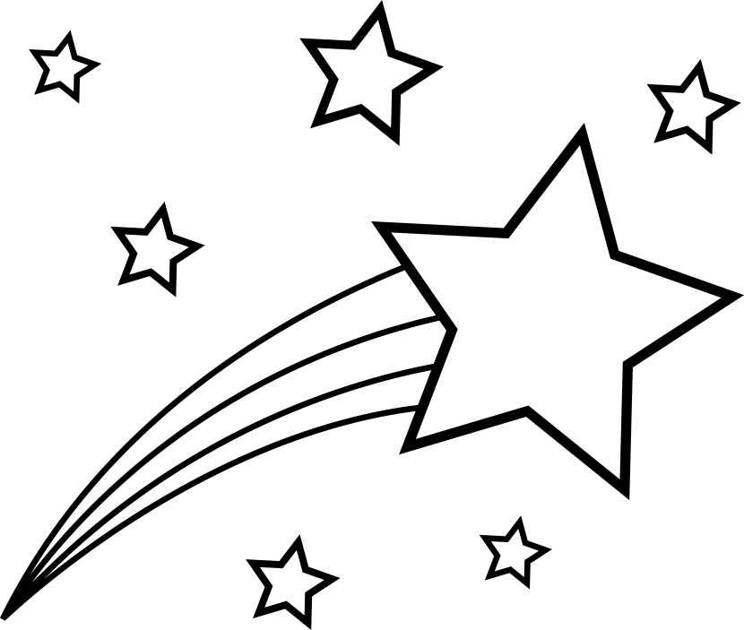 Shooting star outline clipart