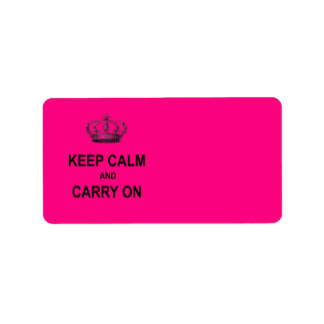 Pink Keep Calm Shipping, Address, & Return Address Labels | Zazzle