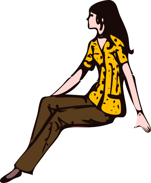 Sitting Girl Clip Art - vector clip art online ...