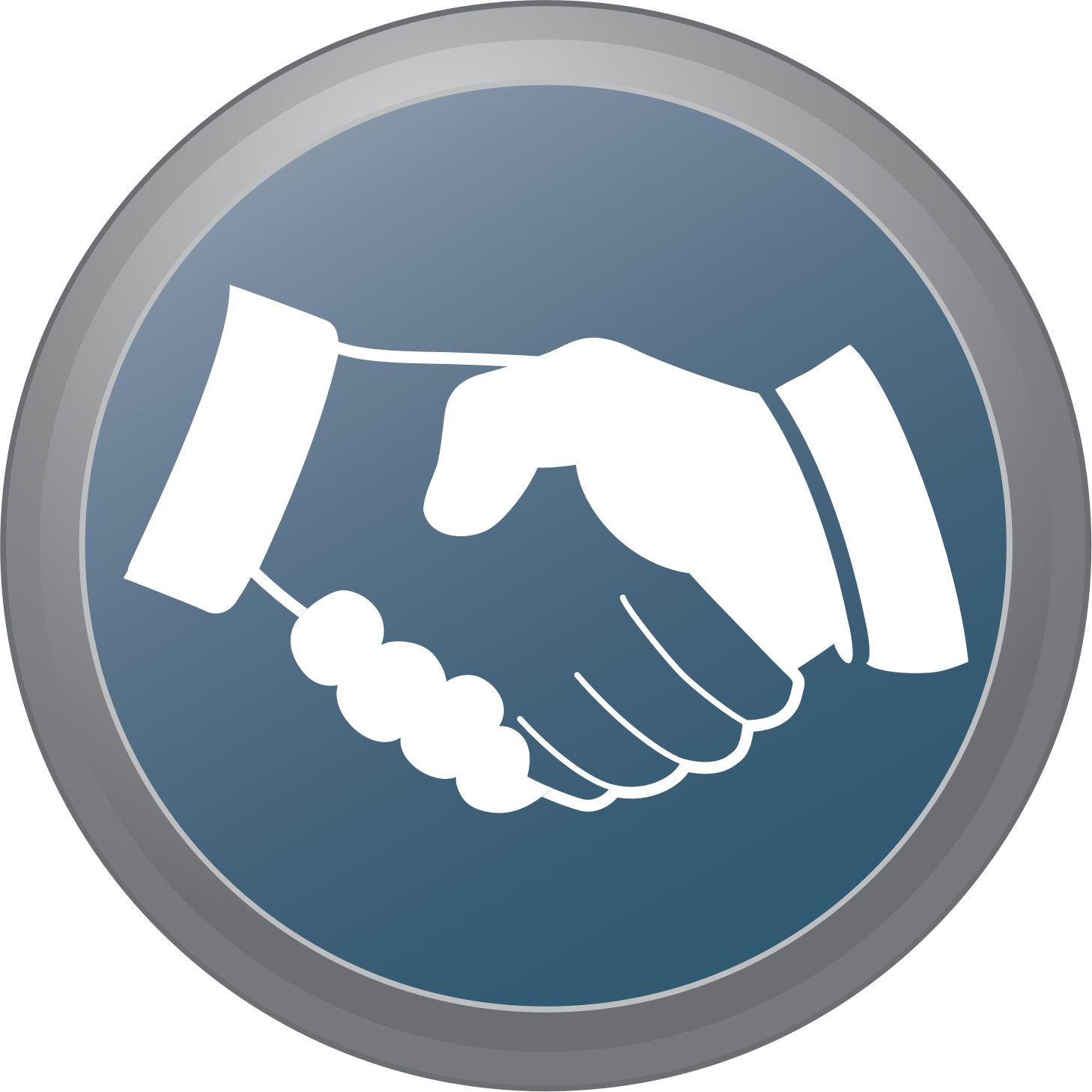 Blue people shaking hands clipart