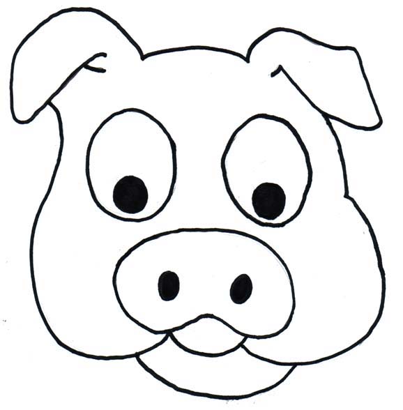 Best Photos of Pig Face Coloring Page - Pig Face Clip Art Black ...