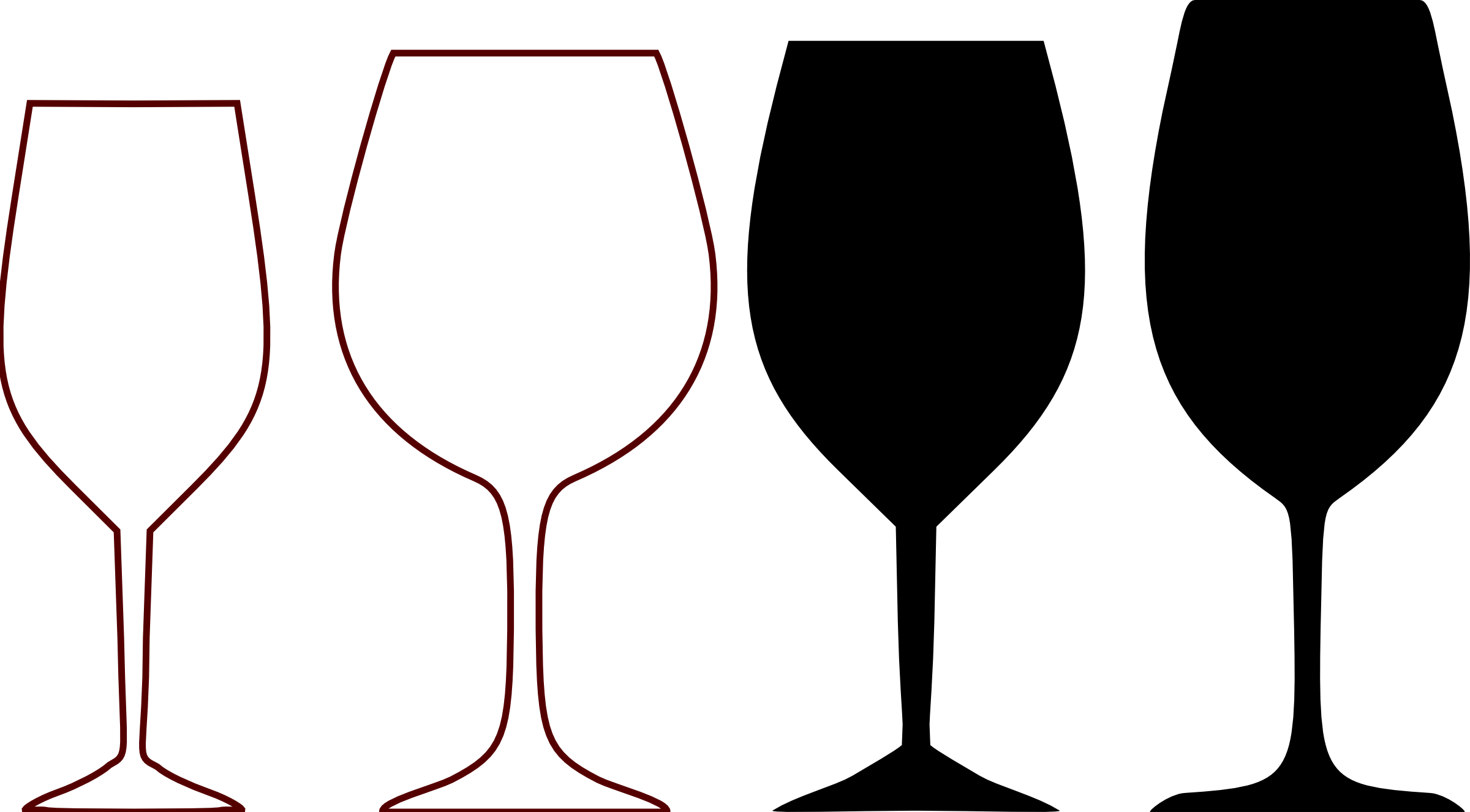 Wine glass clip art black white